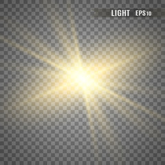 Glow light effect. Star burst with sparkles.Sun. Vector illustration