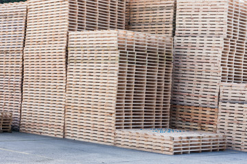 wood cut and stacked in the factory
