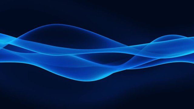 Looped animation. Abstract wavy background in dark blue color with smooth wave. Modern colorful wallpaper. 3d rendering.