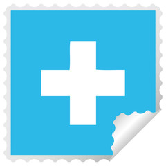 square peeling sticker cartoon addition symbol