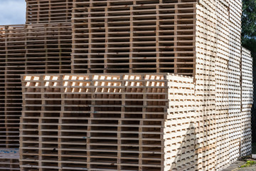 wood cut and stacked in the factory