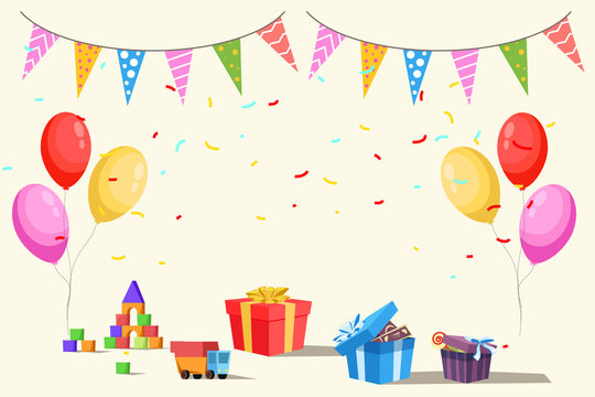 Birthday celebration flat vector illustration