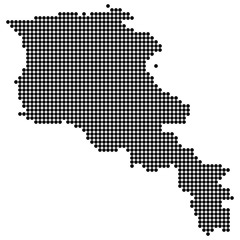 Fototapeta na wymiar Map of Armenia With Dots