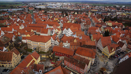 Fototapeta na wymiar noerdlingen town centre view from above