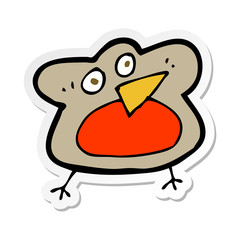 sticker of a funny cartoon robin