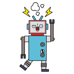 cute cartoon broken robot