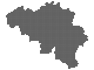 Fototapeta na wymiar Map of Belgium With Dots