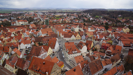Obraz premium noerdlingen houses aerial view half timber houses