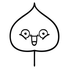 line drawing cartoon expressional leaf