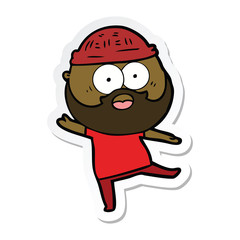 sticker of a cartoon bearded man