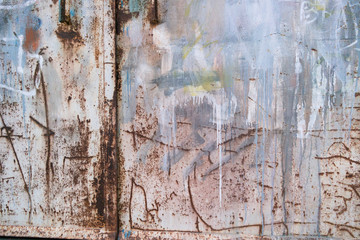 Rusted painted graffiti metal texture - Bilder