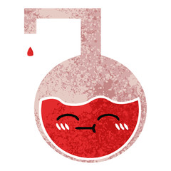 retro illustration style cartoon science experiment