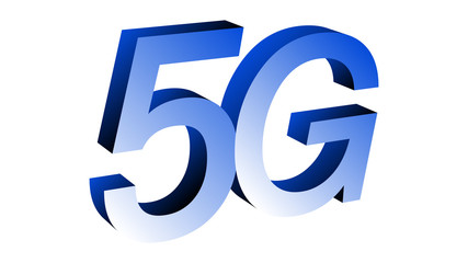 5g technology 3d vector symbol on white background
