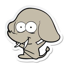 Obraz premium sticker of a happy cartoon elephant