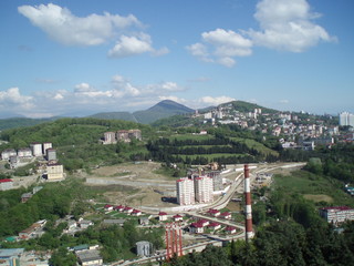 Obraz premium village in the mountains sochi