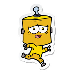 sticker of a cartoon robot