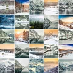Collage of winter scenes in Norway