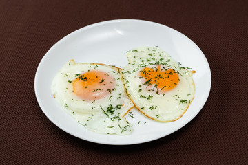 fried eggs in a plate