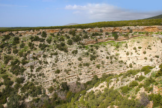 A view from the mountain into the Avakas Gorge (Akamas Peninsula) - Cyprus