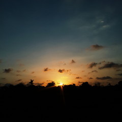 sunset with dramatic clouds