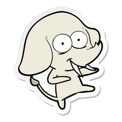 sticker of a happy cartoon elephant