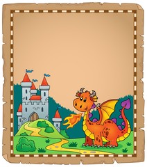Dragon and castle theme parchment 2