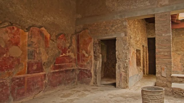 Ruins of Pompeii, Italy. Archeological park near volcano Vesuvius