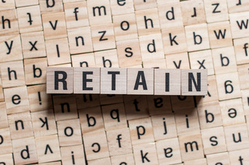 the word of RETAIN on building blocks concept