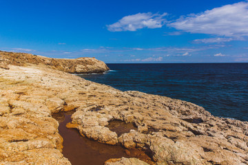 Beautiful sea shore in Cyprus. A view of a sea shore in Kavo Greko nenar Aiya Napa, Cyprus