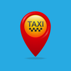 Taxi station map pin,vector illustration.