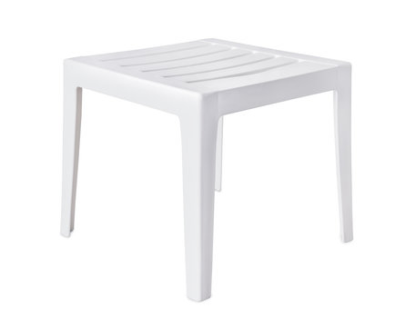 White Plastic Patio Side Table