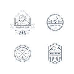 Outdoor activities logo set