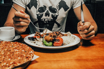 kebab gril with vegan 