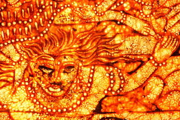 Batik paint from Indonesia. Asia. Year 2004