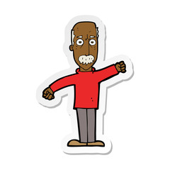 sticker of a cartoon angry old man