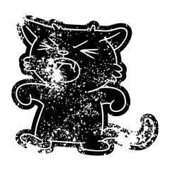 grunge icon drawing of a screeching cat
