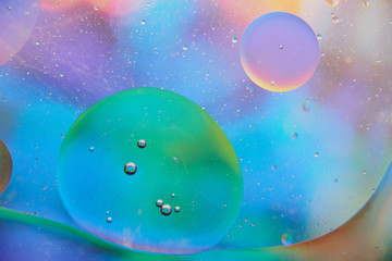 abstract background of stains and paint bubbles in liquid