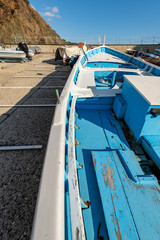 Fishing boat on the quay of the port - Liguria italy