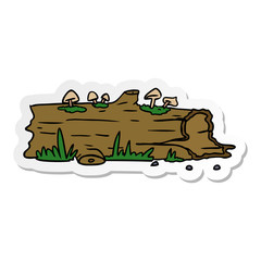 sticker cartoon doodle of a tree log