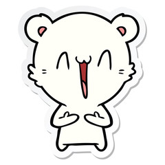 sticker of a happy polar bear cartoon