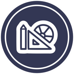 math equipment circular icon