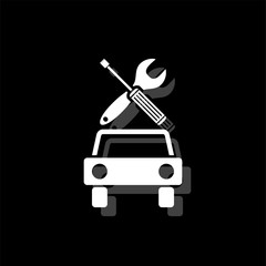 Car service icon flat