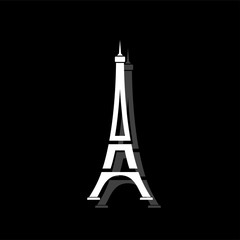 Eiffel tower icon flat