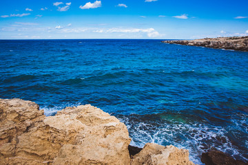 Beautiful sea shore in Cyprus. A view of a sea shore in Kavo Greko nenar Aiya Napa, Cyprus