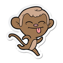 sticker of a funny cartoon monkey