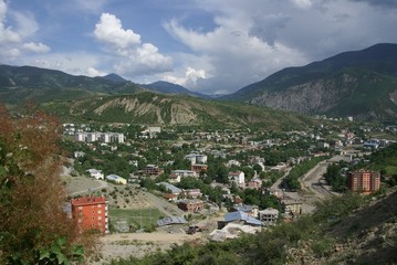 Naklejka premium Scenic view of Ardanuc Highlands, Artvin Turkey