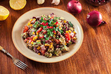 Mexican salad with quinoa and vegetables