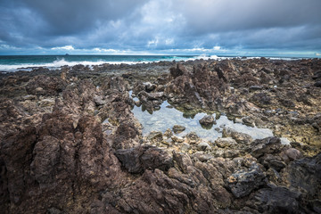 Volcanic coastline of Lanzarote, Canary islands, Spain