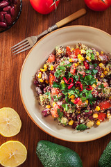 Mexican salad with quinoa and vegetables