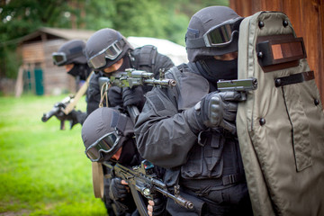 Special force unit in action